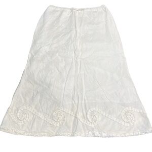 WHITEWASH White Linen Maxi Skirt, Sz L